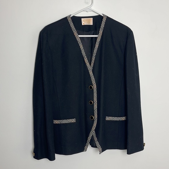 Pendleton black blazer 100 percent wool size 14 - Picture 1 of 4